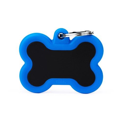 Hushtag groot zwart aluminum bot ID Tag met blauw rubber