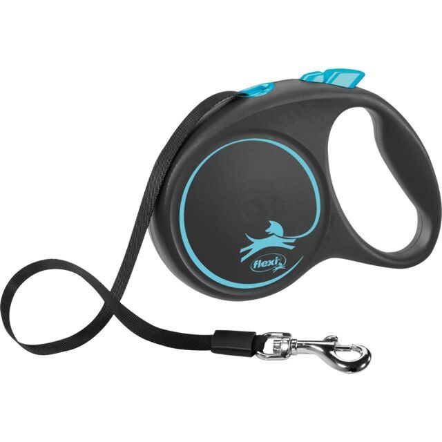 flexi BLACK DESIGN Rollijn met Band Blauw L 5m tot 50kg