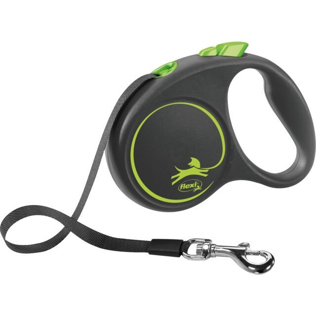 flexi BLACK DESIGN Rollijn met Band Groen L 5m tot 50kg