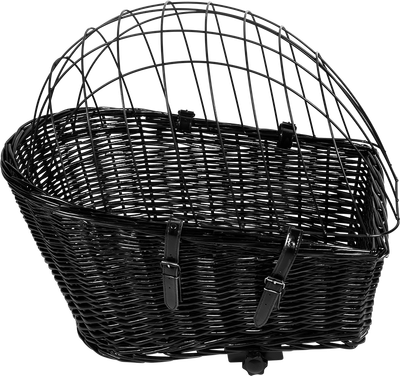 AB TRAVEL Rieten Fietsmand Achteraan Zwart- 55x35x49cm