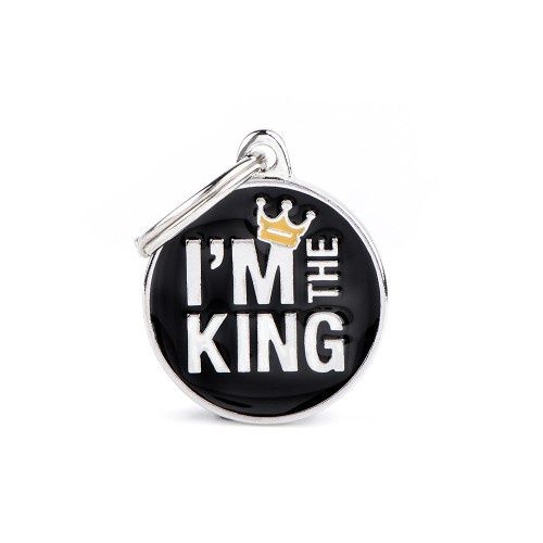 Charms groot "Ik ben de koning" ID-tag