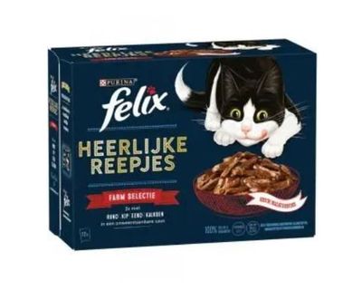 Felix Heerlijke Reepjes pouch saus farm sel mp 12x80gr