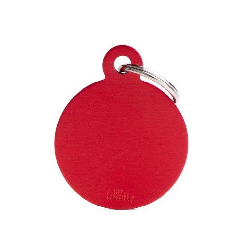 Basic grote aluminium rode cirkel ID-tag
