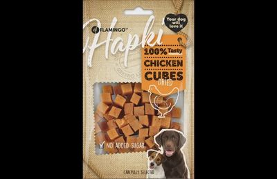 SNACK HAPKI BLOKJES MET KIP  85g Honden