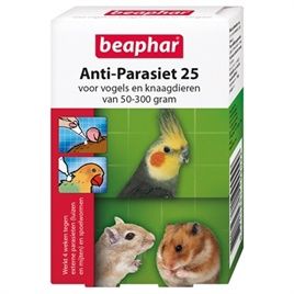 BEAPHAR ANTI-PARASIET KNAAG / VOGEL 25 50-300 GR 2 PIPET