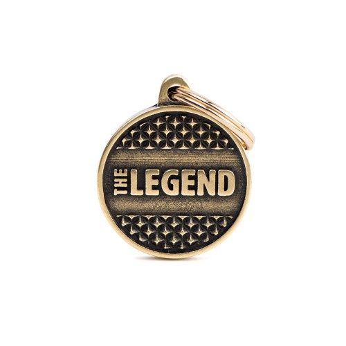 Bronx "The Legend" Kleine cirkel met studs ID-tag in Engels messing