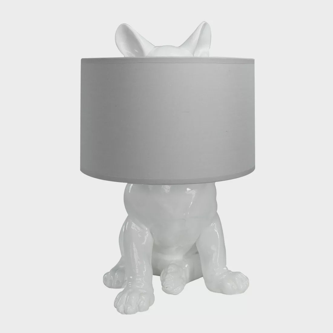 HAPPY-HOUSE LAMP MET VERBORGEN HOND GLANZEND WIT