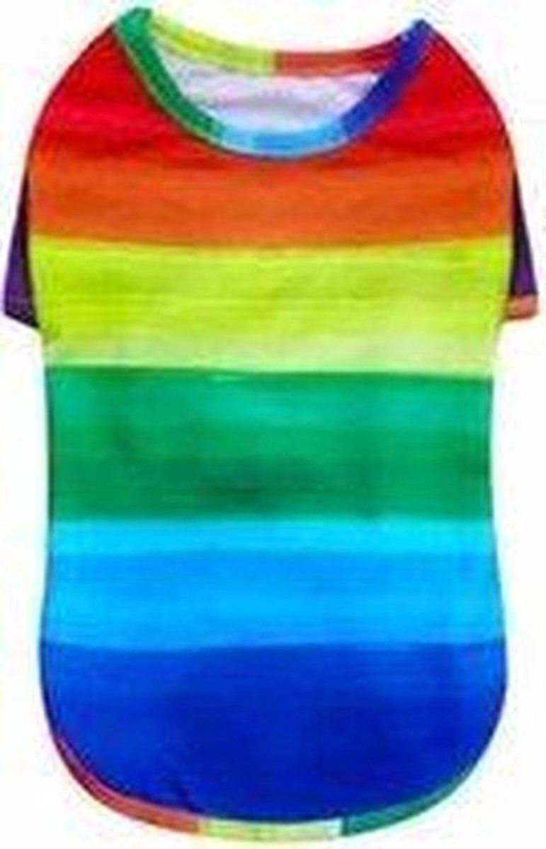 Honden T shirt - met regenboog kleuren 45cm