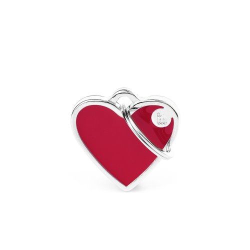 Basic handgemaakt klein rood hart ID-tag