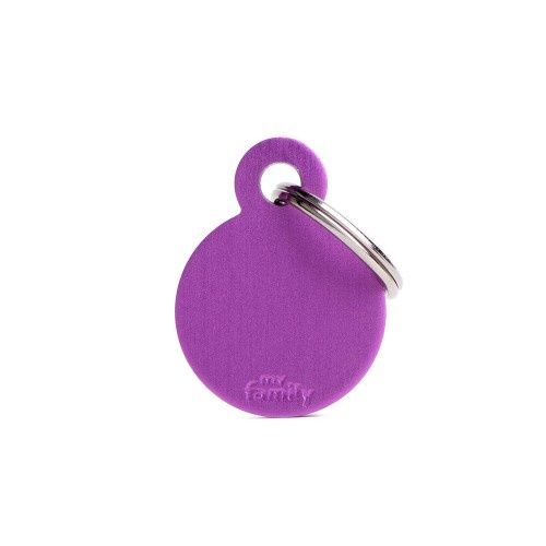 Basic kleine aluminium paarse cirkel identificatietag