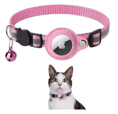 Kat Airtag halsband roze
