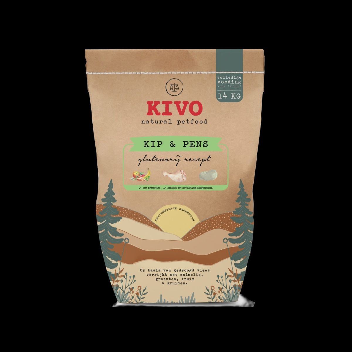 Kivo kip en pens geperst glutenvrij 14kg