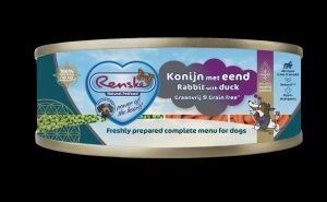 Renske vers vlees maaltijd hond eend/konijn grnvr 95gr