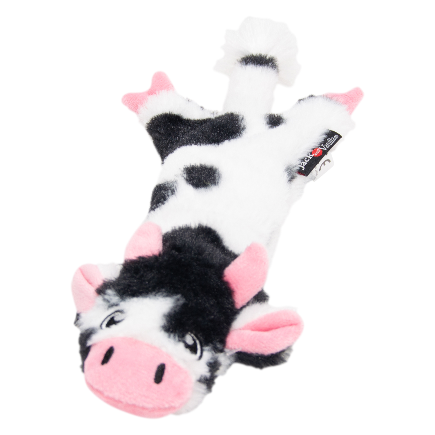 JV Flatties Knuffel-Koe met pieper 30cm Wit/Zwart-S