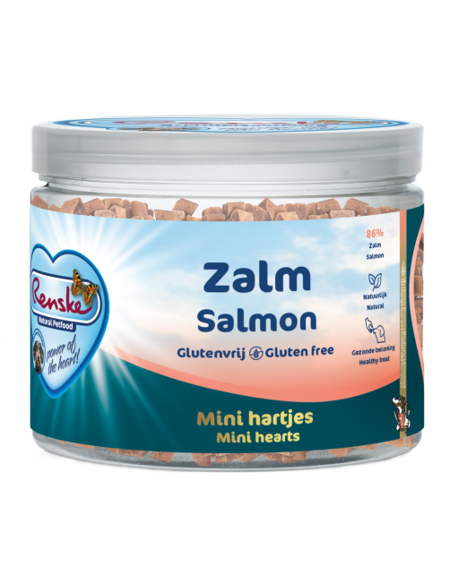 Renske gezonde beloning mini hartjes hond zalm 100gr