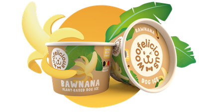Hondenijs banaan Woofelicious cup 50g