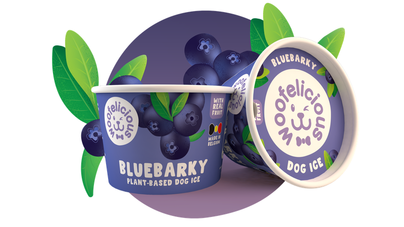 Hondenijs blauwe bes Woofelicious cup 50g