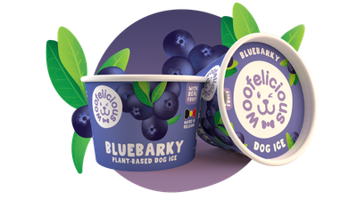 Hondenijs blauwe bes Woofelicious cup 50g