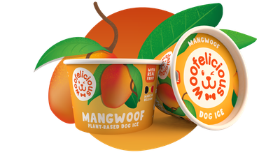 Hondenijs mango Woofelicious cup 50g