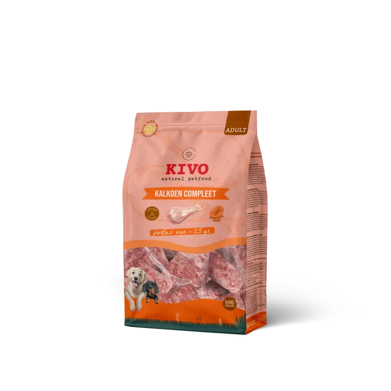 Kivo Kalkoen compleet porties 500gr adult