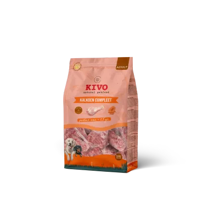 Kivo Kalkoen compleet porties 500gr adult Kivo Kalkoen compleet porties 500gr adult