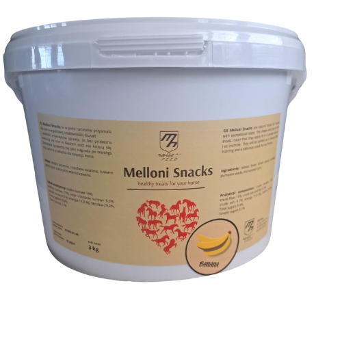 MELLONI SNACKS - bananowe cukierki dla koni 3 kg