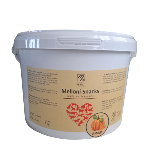 MELLONI SNACKS - marchwiowo-dyniowe cukierki dla koni 3 kg