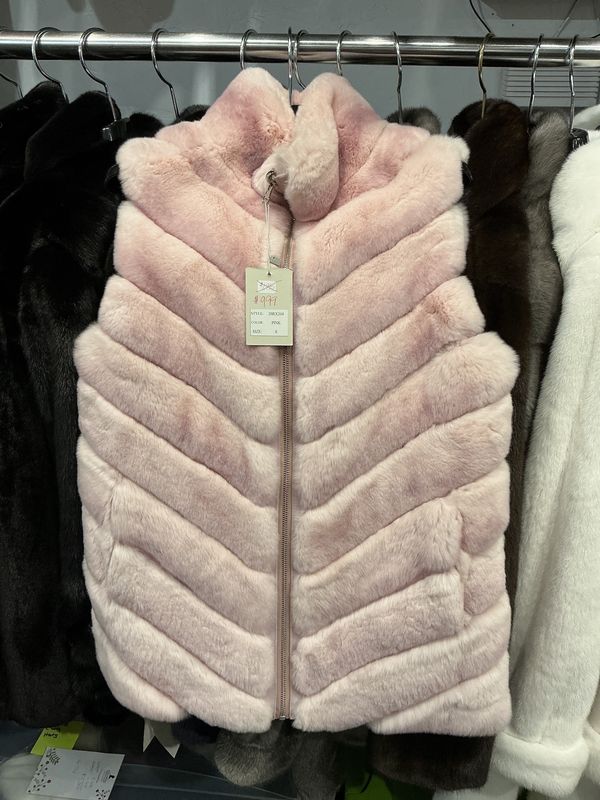 Dyed Pink Rabbit Reversible Vest