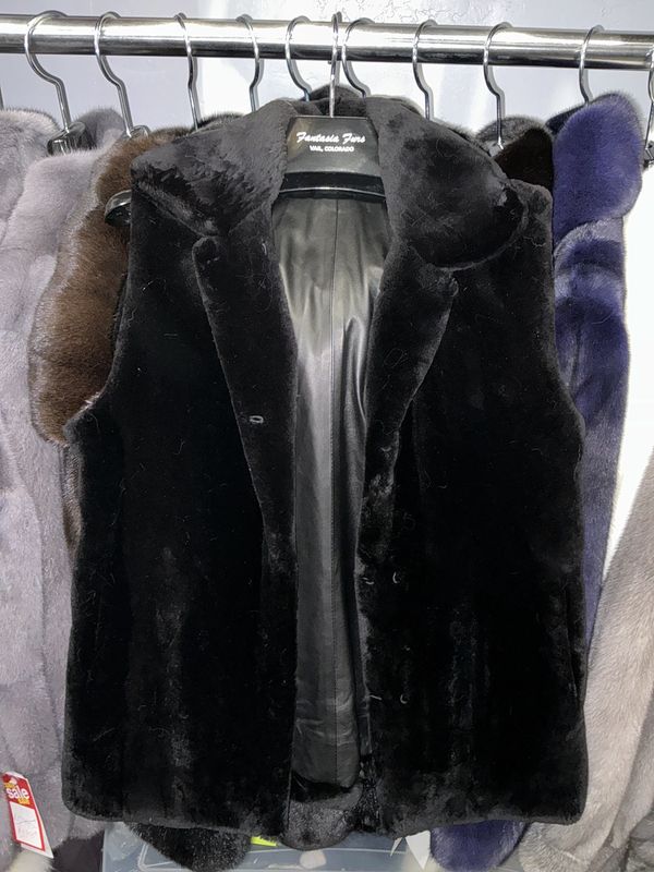 Dyed Black Sheared Beaver Reversible