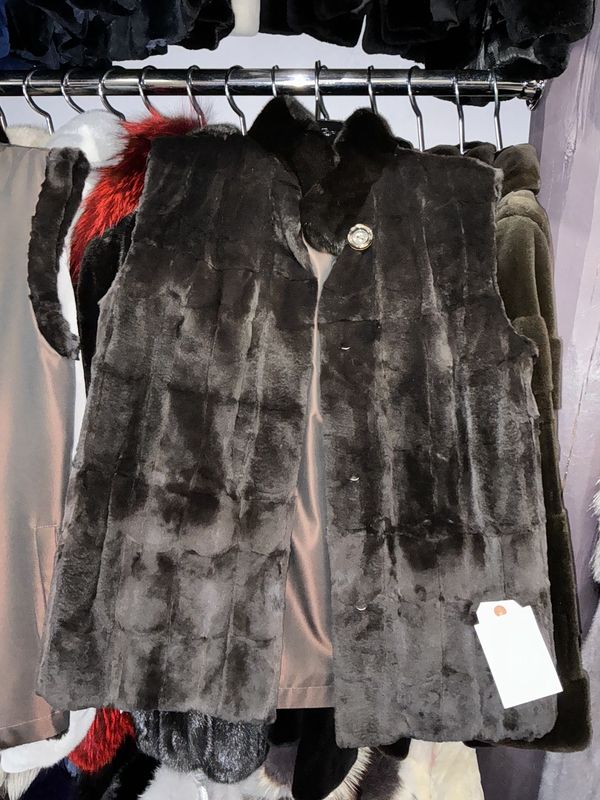 Sheared &amp; Long Hair Mink Reversible Vest
