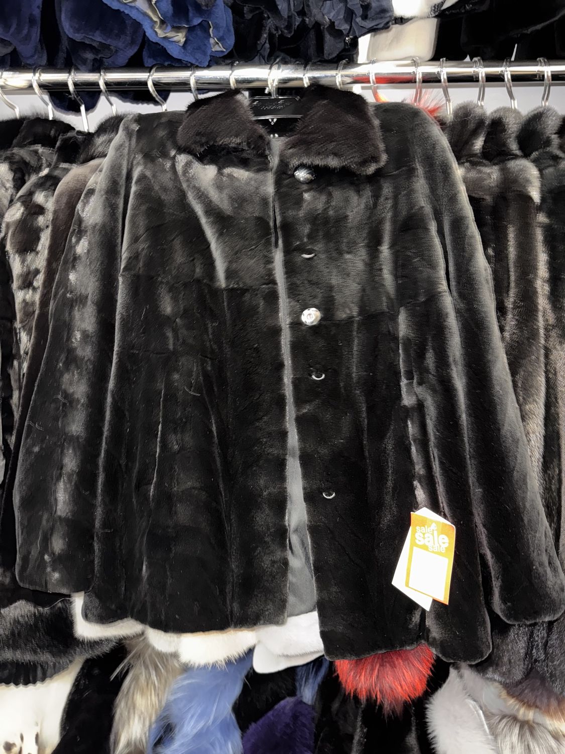 Women’s Dyed Sheared Mink, Color: Black, Material: Greece / 302 / 187425, Size: Size C