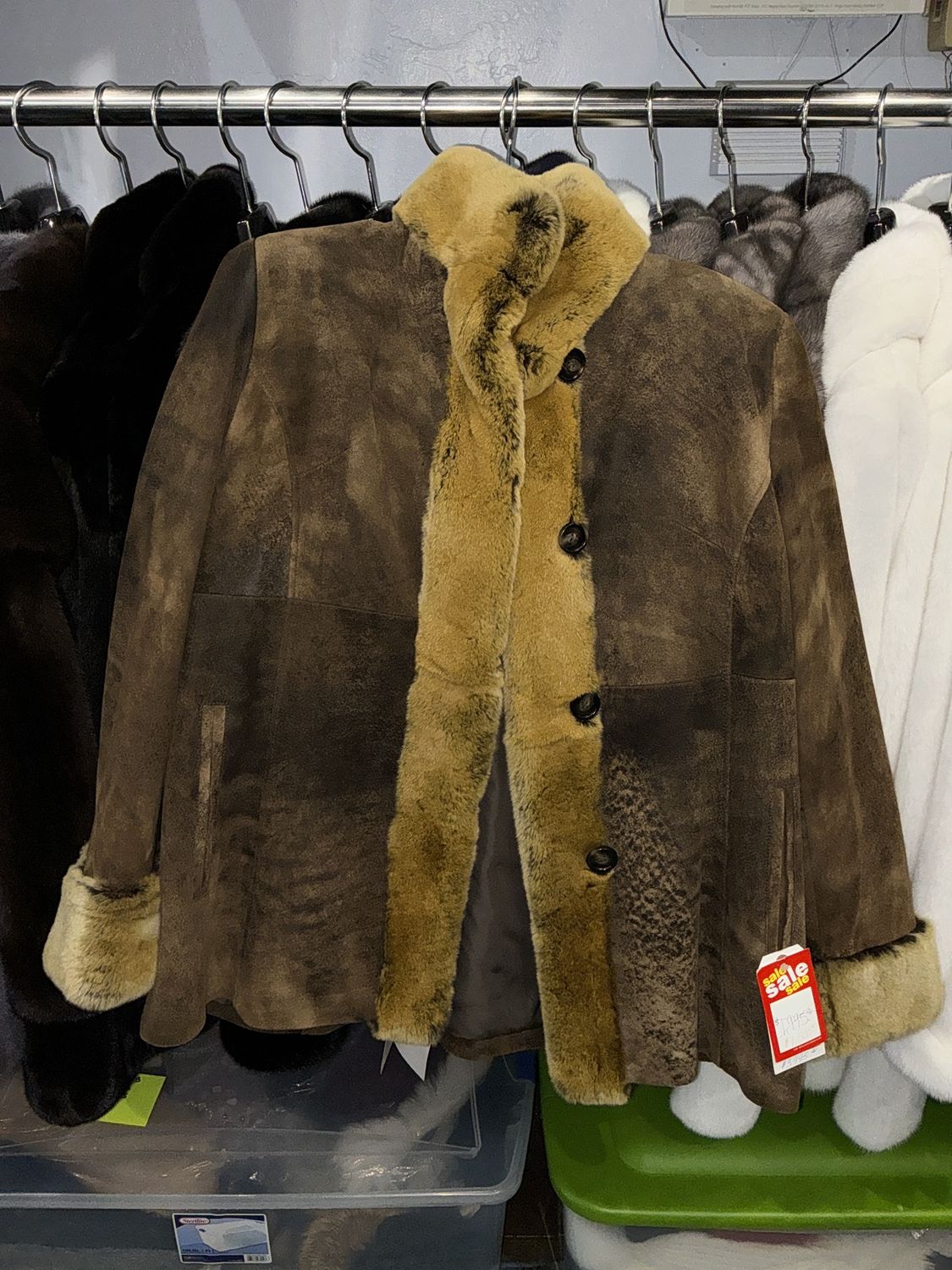 Camel Break Leather with Rex Rabbit