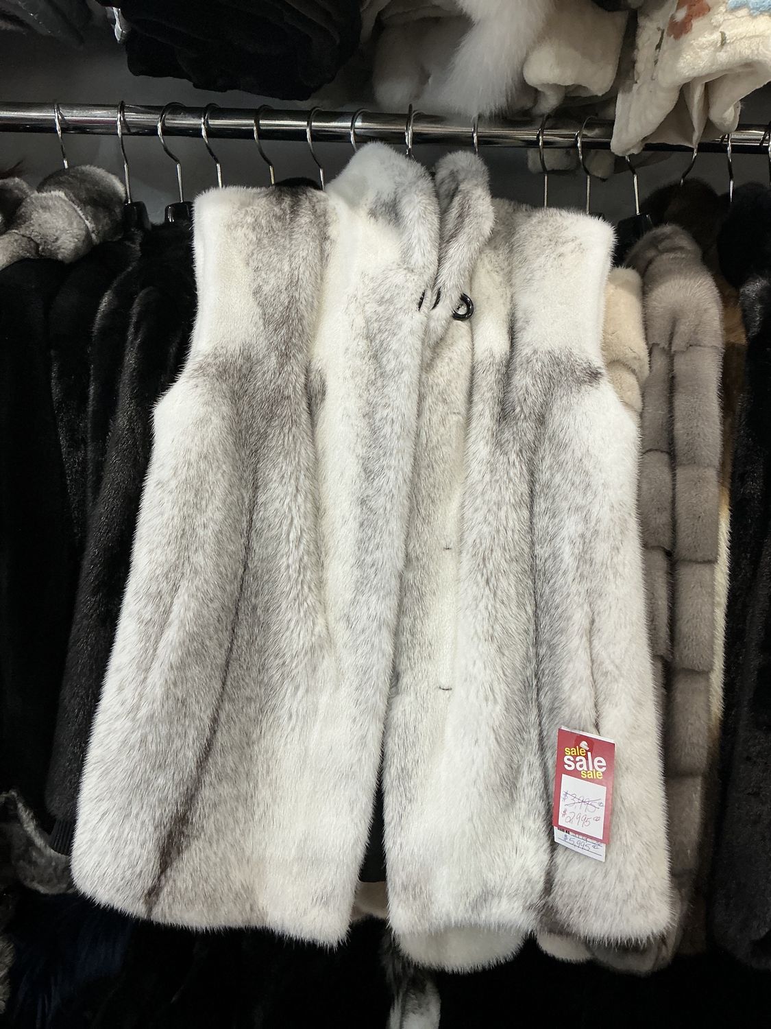 Black Cross Mink Reversible Vest