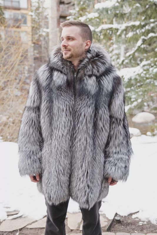 Men’s Natural Silver Fox Jacket