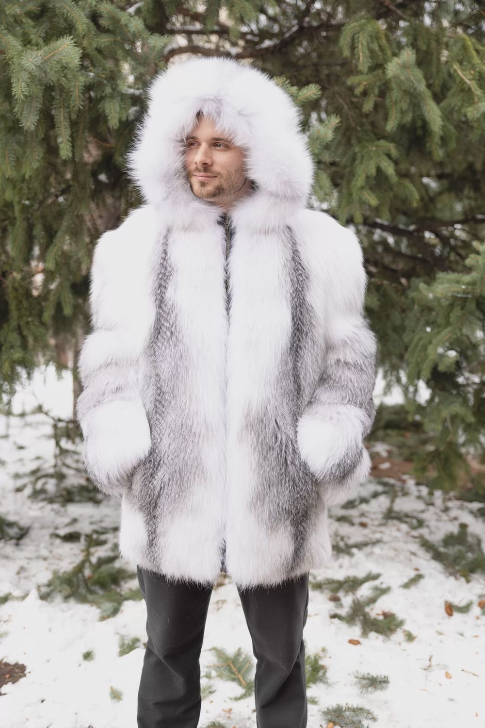 Men’s Natural Silver Cross Fox