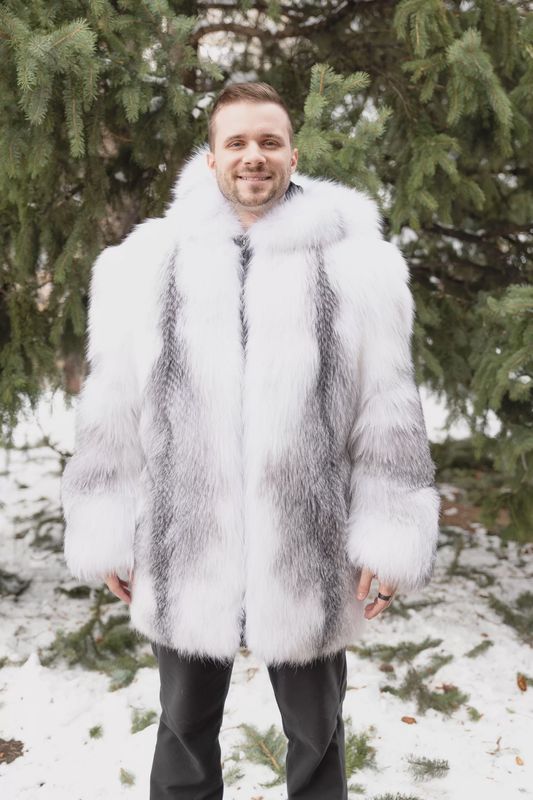 Men’s Natural Silver Cross Fox