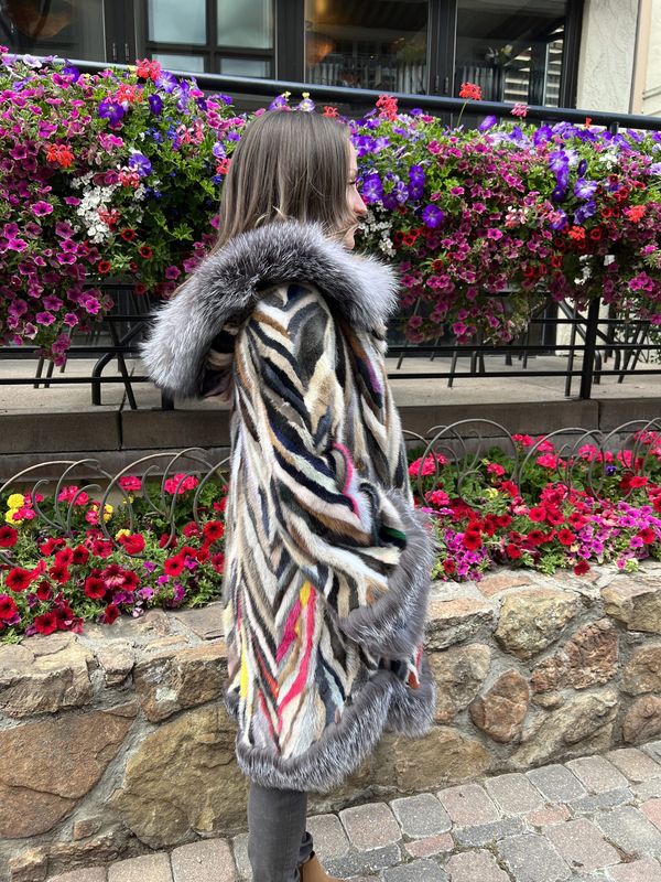 Women’s Multi Color Mink and Silver Fox