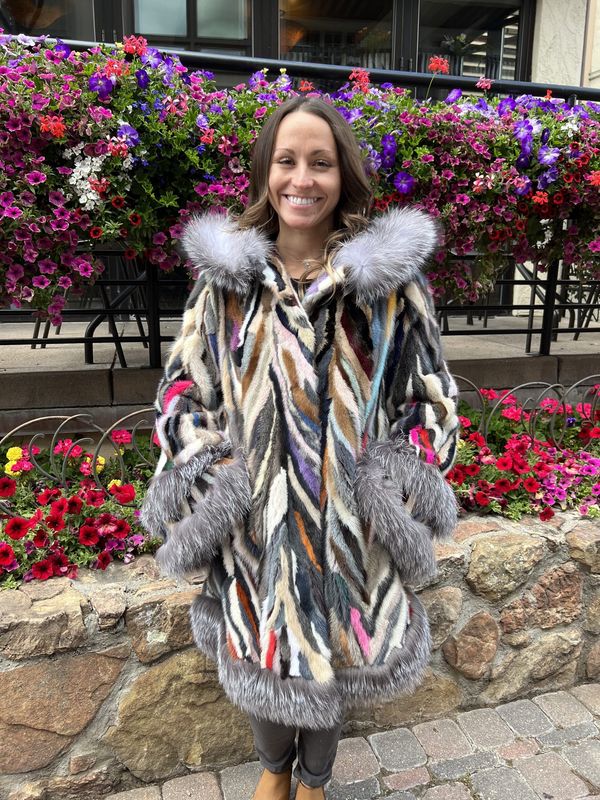 Women’s Multi Color Mink and Silver Fox