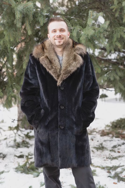 Men’s Natural Blackglama Mink and Fisher