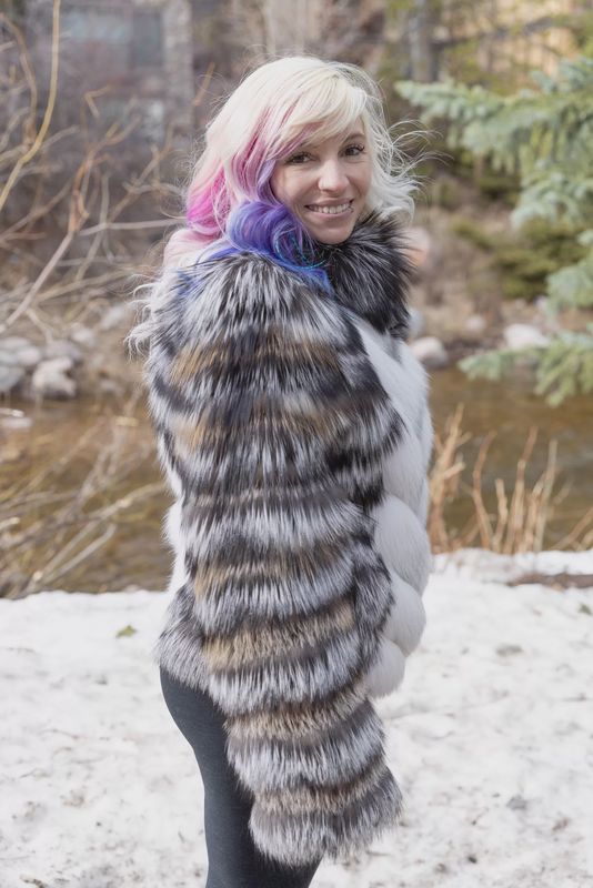 Women’s Multi Colored Fox Jacket