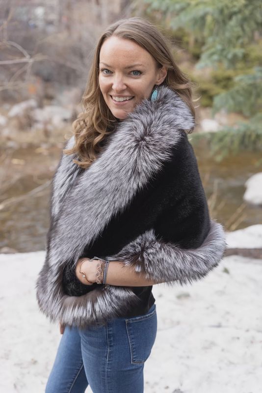 Women’s Mink with Fox Trim Stole