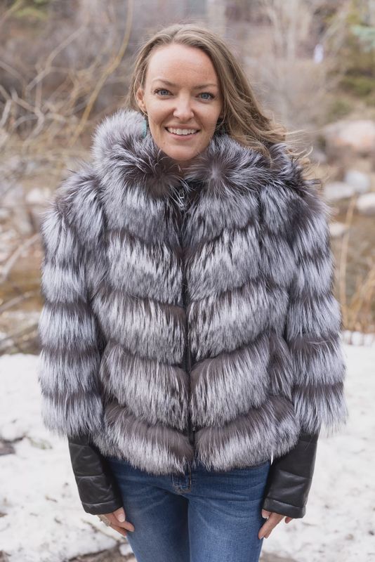 Women’s Dyed Fox and Leather