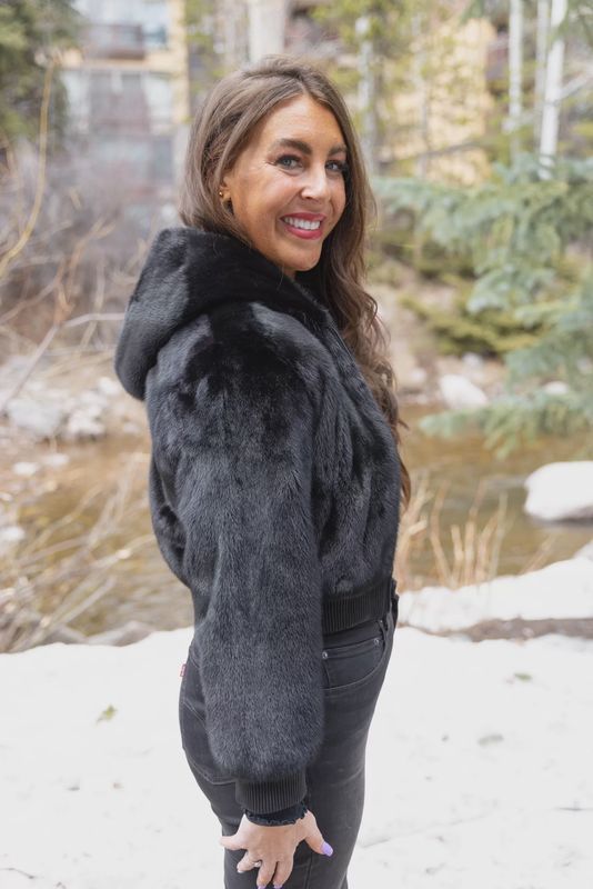 Black LH Mink w Hood