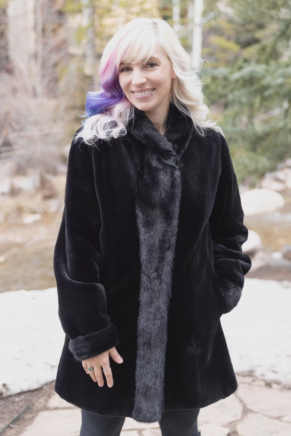 Dyed Sheared Mink Rev