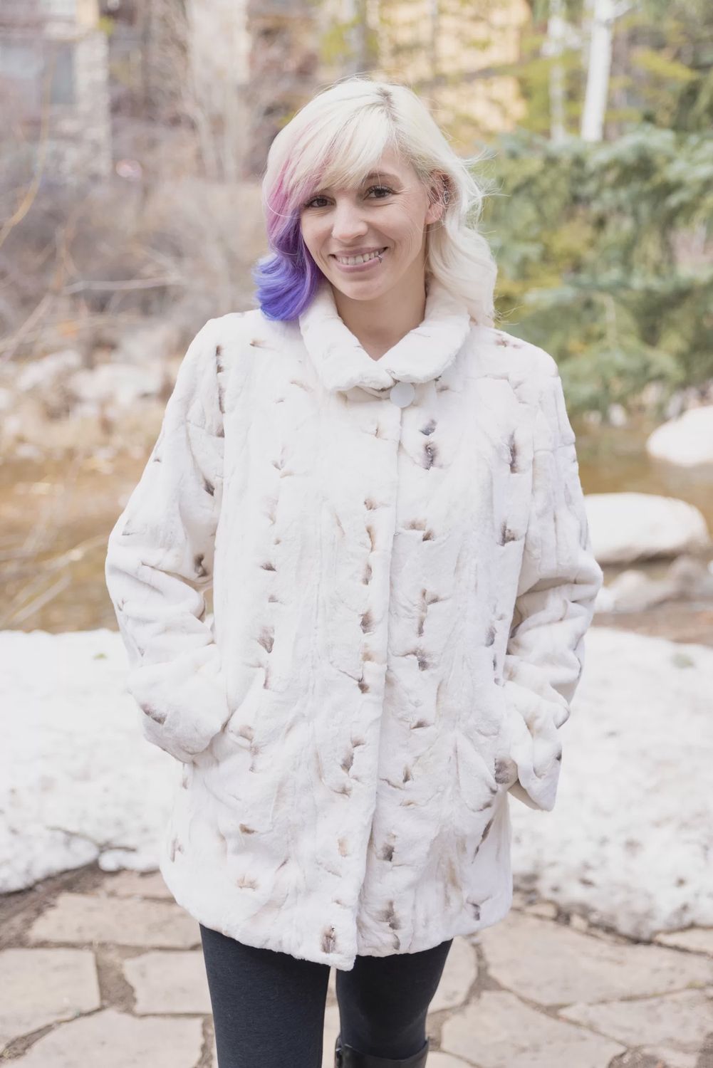 Bleached Sheared Mink Rev