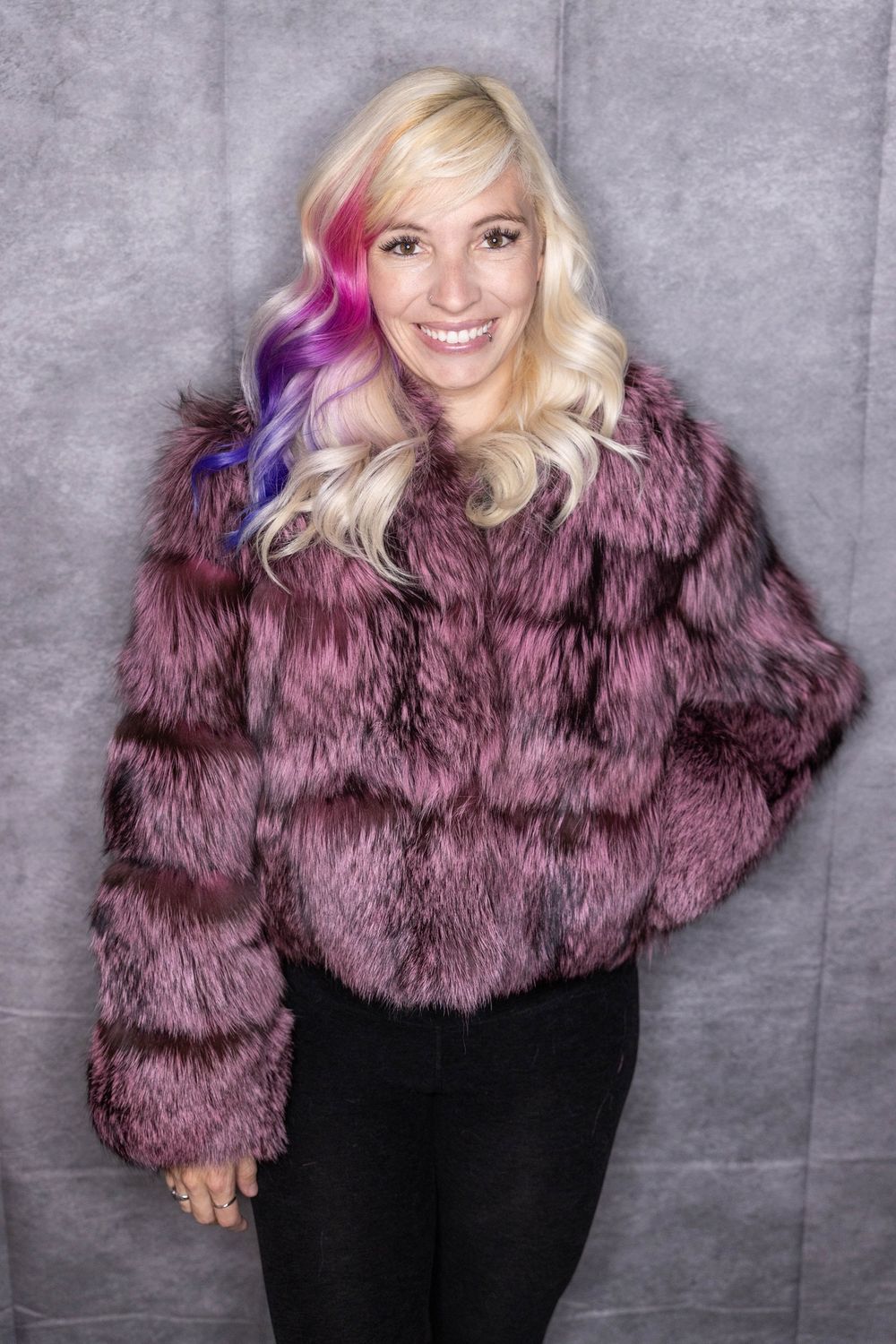 Women’s Dyed Fox - V2, Color: Indigo, Material: Norway, Size: Size XS