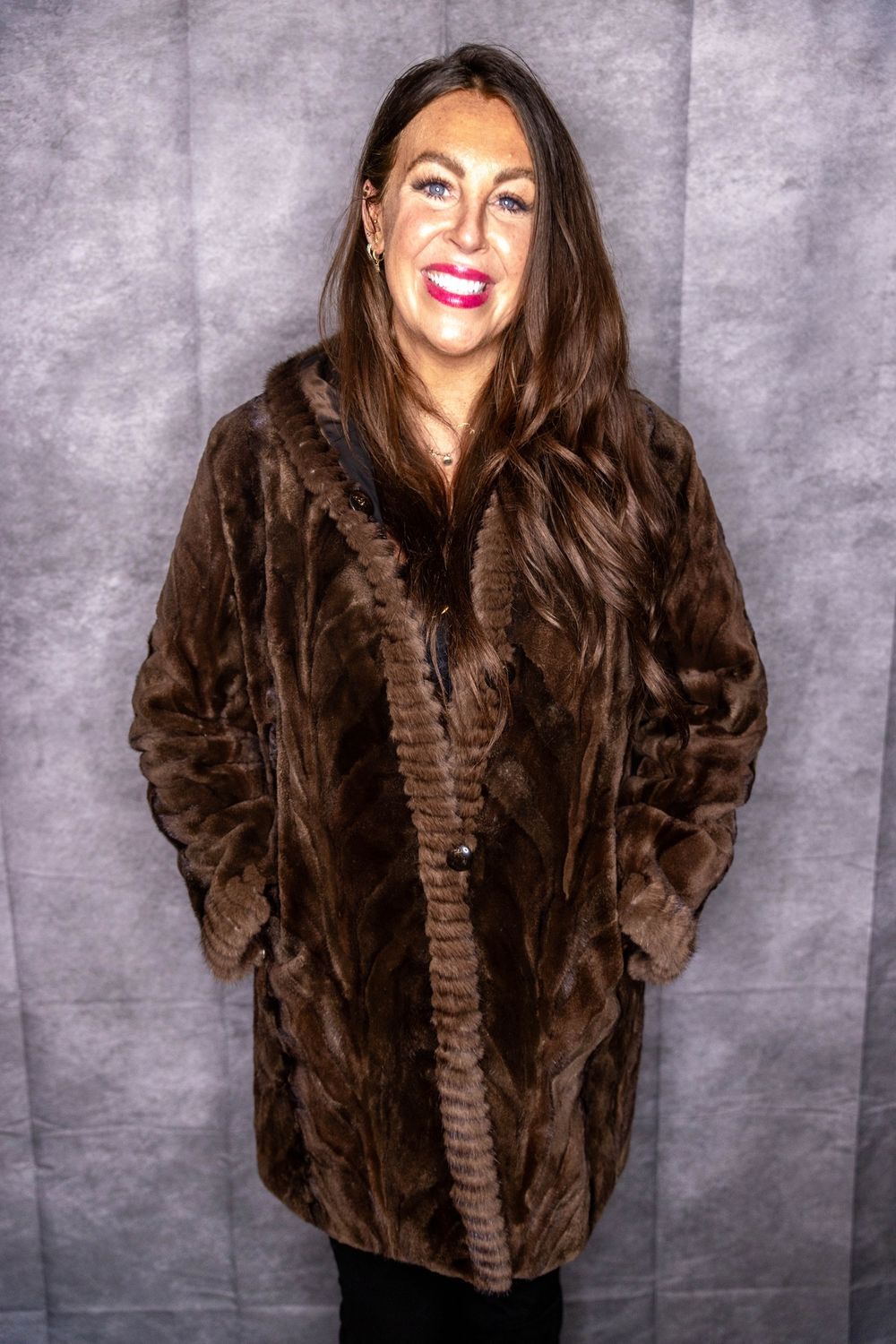 Dyed Mahogany Sheared Mink Reversible