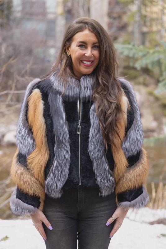 Women’s Silver Fox with Black Rabbit Women’s Silver Fox with Black Rabbit