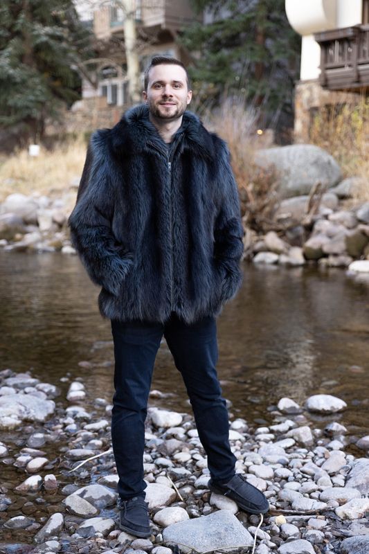 Men&#39;s Dark Dyed Raccoon