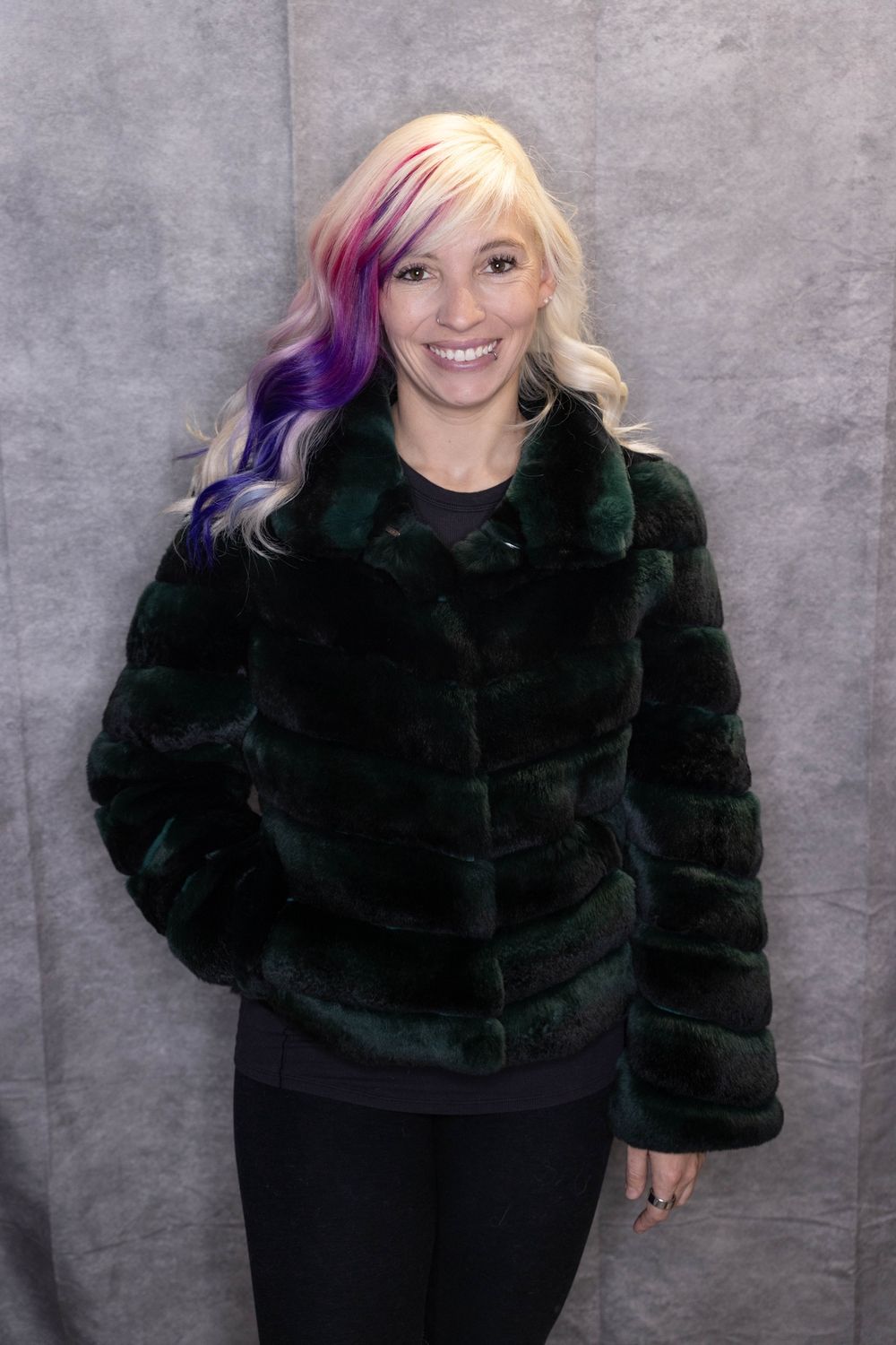 Dyed Rabbit, Color: Green Chinchilla, Material: Norway / MX907, Size: Size XS